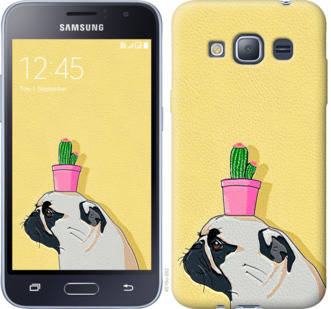 

Чехол Мопс с кактусом для Samsung Galaxy J1 (2016) Duos J120H 795431