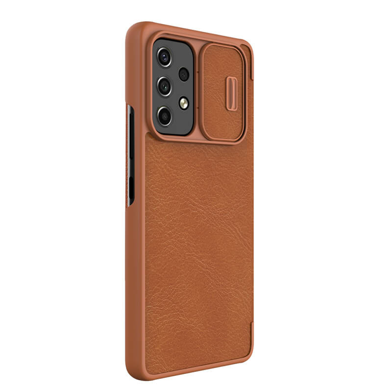 Фото Кожаный чехол (книжка) Nillkin Qin Pro Camshield для Samsung Galaxy A53 5G (Коричневый) в магазине vchehle.ua