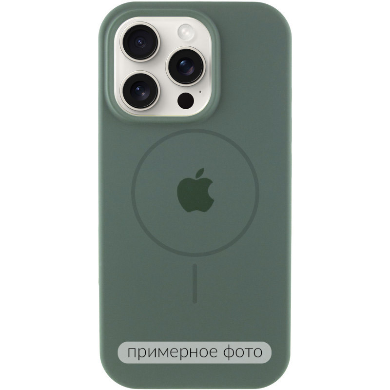 Чохол Silicone Case Full Protective (AA) with Magnetic Safe на Apple iPhone 14 Plus (6.7") (Зелений / Pine green)