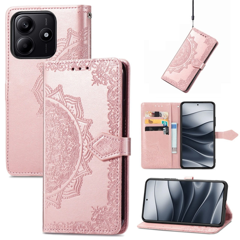 Купить Кожаный чехол-книжка Art Case с визитницей для Xiaomi Redmi Note 14 5G (Розовый) на vchehle.ua