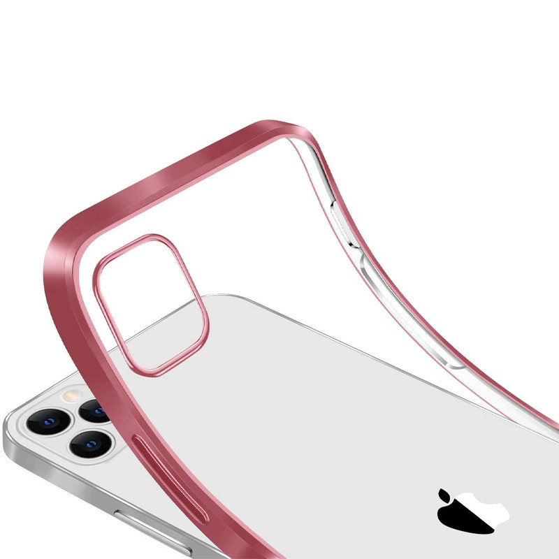 Фото Уцінка Прозорий силіконовий чохол з глянцевою окантовкою на iPhone 12 Pro Max (Эстетичний дефект / Rose Gold) на vchehle.ua