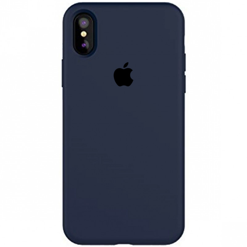 Чехол Silicone Case Full Protective (AA) для Apple iPhone X (5.8") / XS (5.8") (Темный Синий / Midnight Blue)