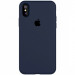 Чехол Silicone Case Full Protective (AA) для Apple iPhone X (5.8") / XS (5.8") (Темный Синий / Midnight Blue)