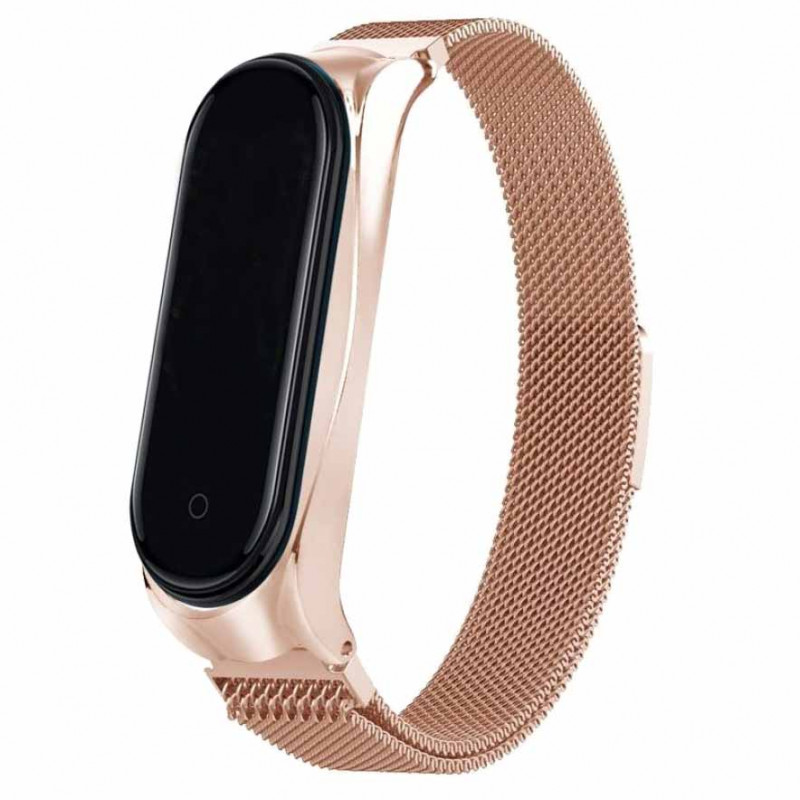 Ремешок Milanese Loop Design для Xiaomi Mi Band 5/6 (Champagne gold)