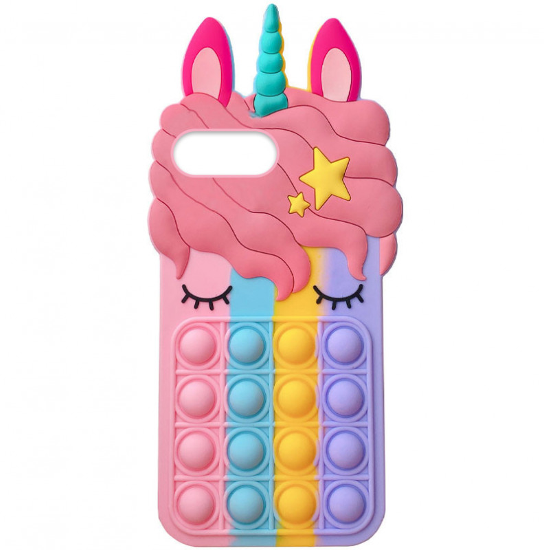 

Фігурний силіконовий 3D чохол-антистрес Pop it Bubble Unicorn для iPhone 7 plus (5.5'') (Різнокольоровий) 1163769
