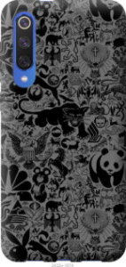 Чохол Чорно-сірий стікер бомбинг на Xiaomi Mi 9 SE
