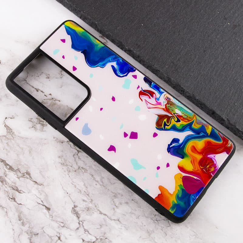 Фото TPU+Glass чохол Diversity на Samsung Galaxy S21 Ultra (Stains multicolored) в маназині vchehle.ua