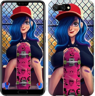 

Чехол Прикольная девочка со скейтбордом для Huawei Honor 10 671916