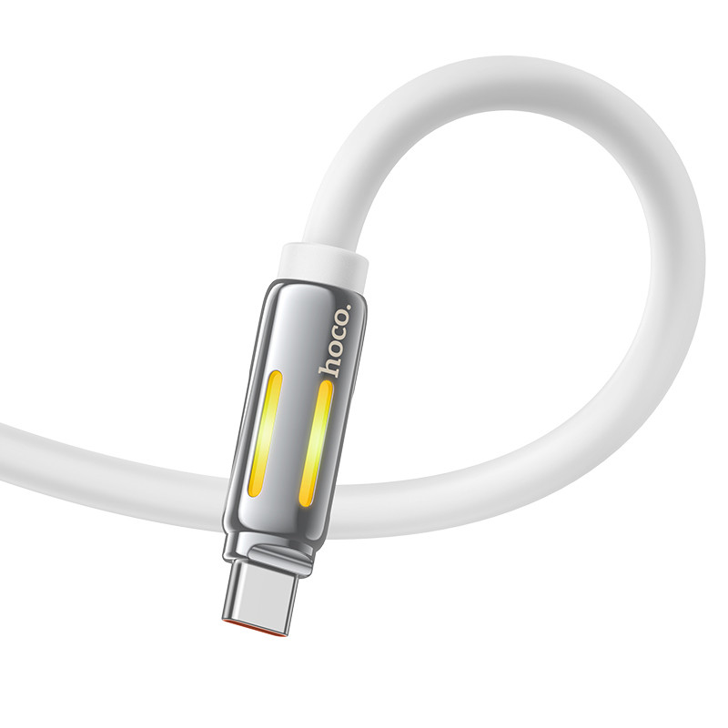 Фото Дата кабель Hoco U136 Prize USB to Type-C 5A (1.2m) (White) в магазине vchehle.ua