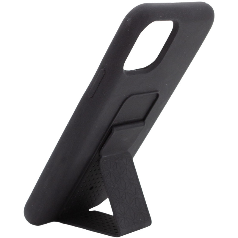 Фото Уценка Чехол Silicone Case Hand Holder для Apple iPhone 11 Pro Max (6.5") (Эстетический дефект / Черный / Black) на vchehle.ua