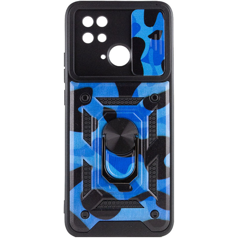 Фото Ударопрочный чехол Camshield Serge Ring Camo для Xiaomi Redmi 10C (Синий / Army Blue) на vchehle.ua