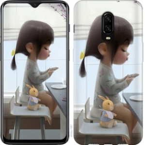 Чехол Милая девочка с зайчиком для OnePlus 6T