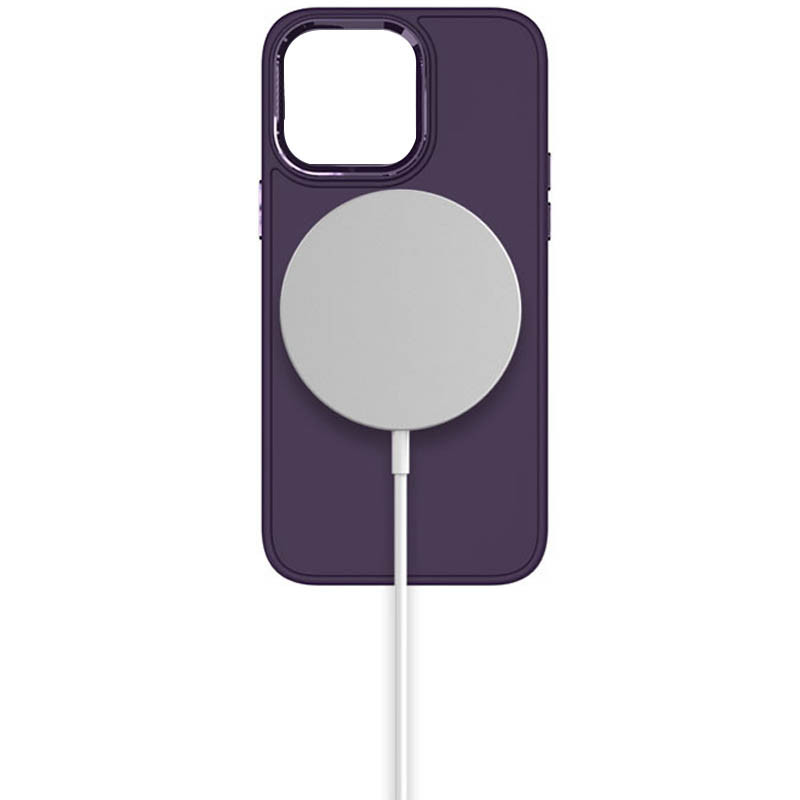 Фото TPU чехол Bonbon Metal Style with Magnetic safe для Apple iPhone 15 (6.1") (Фиолетовый / Dark Purple) в магазине vchehle.ua