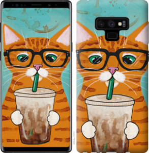 Чехол Зеленоглазый кот в очках для Samsung Galaxy Note 9 N960F