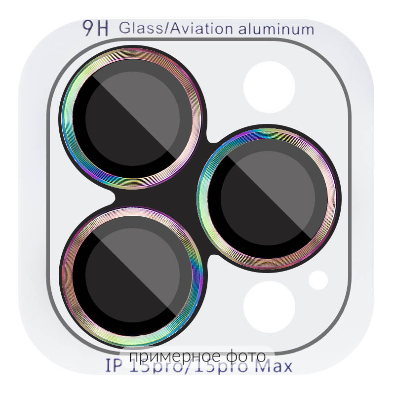 Защитное стекло Metal Classic на камеру (в упак.) для Apple iPhone 17 Air (6.6") (Сиреневый / Rainbow)