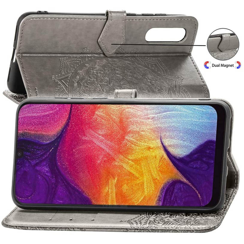 Фото Кожаный чехол (книжка) Art Case с визитницей для Samsung Galaxy A50 (A505F) / A50s / A30s (Серый) в магазине vchehle.ua