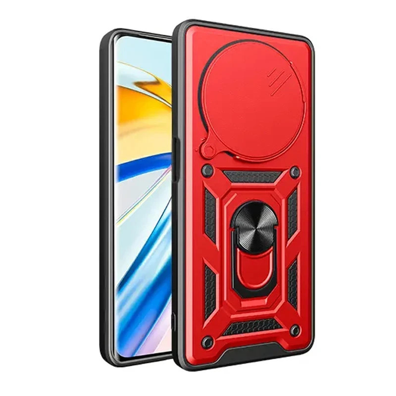 Фото Ударостійкий чохол Camshield Serge Ring на Xiaomi Redmi Note 14 Pro 4G (Червоний) на vchehle.ua