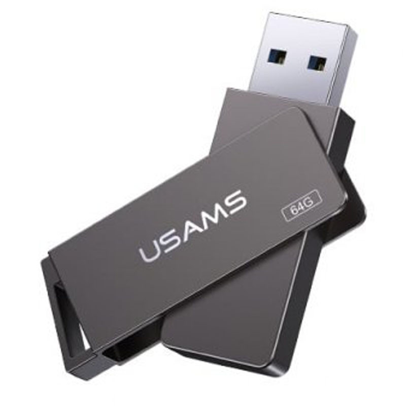 Фото Флеш накопитель USAMS US-ZB196 USB3.0 Rotatable High Speed Flash Drive 64 Gb (Iron-grey) на vchehle.ua