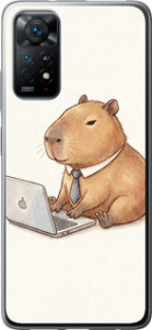 Чехол Funny Capybara CEO Working для Xiaomi Redmi Note 11S