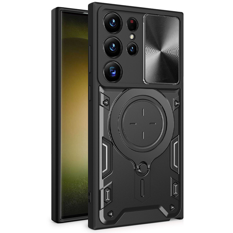 Фото Ударопрочный чехол Bracket case with Magnetic для Samsung Galaxy S23 Ultra (Black) на vchehle.ua