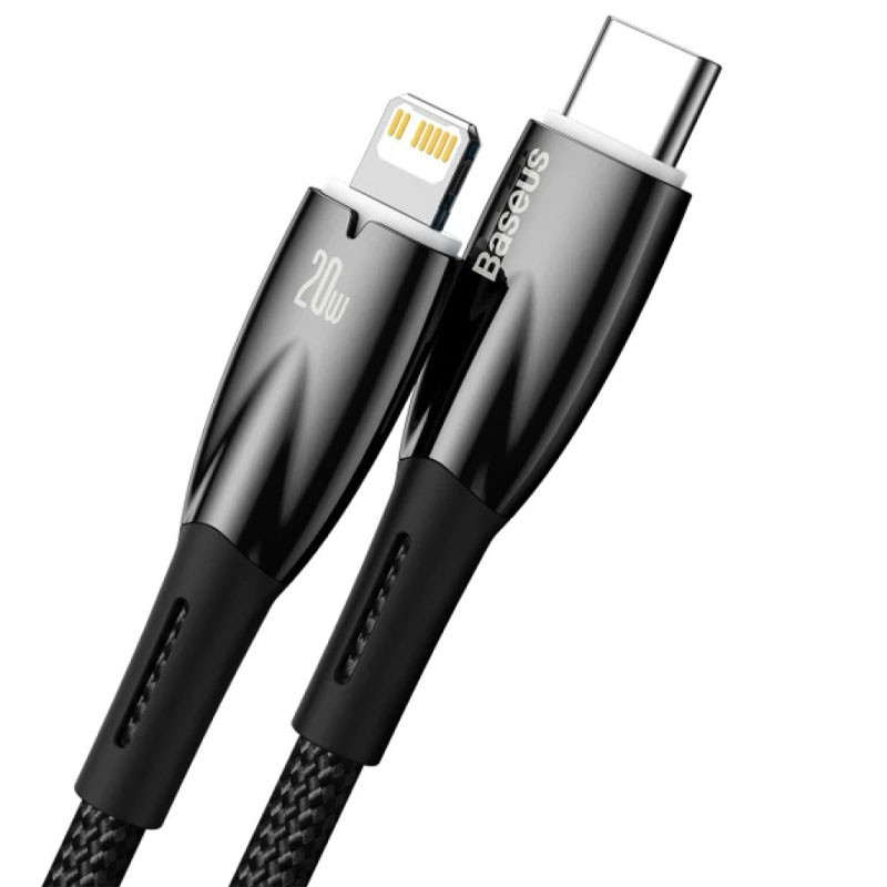 Фото Дата кабель Baseus Glimmer Series Fast Charging Data Cable Type-C to Lightning 20W 1m (CADH000001) (Black) на vchehle.ua