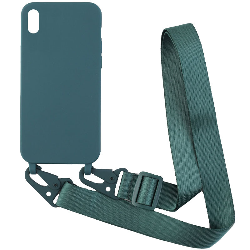 

Чехол Crossbody с длинным цветным ремешком для Apple iPhone XR (6.1") (Зеленый) 1187284
