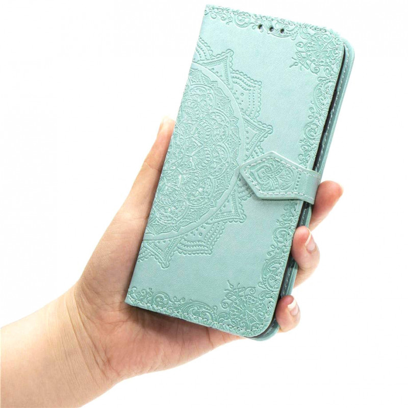 Кожаный чехол-книжка Art Case с визитницей для Realme 6 Pro (Бирюзовый) в магазине vchehle.ua