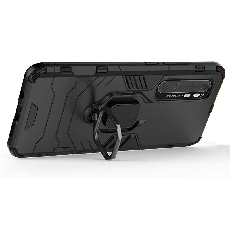 Фото Ударопрочный чехол Transformer Ring for Magnet для Xiaomi Mi Note 10 Lite (Черный / Soul Black) в магазине vchehle.ua