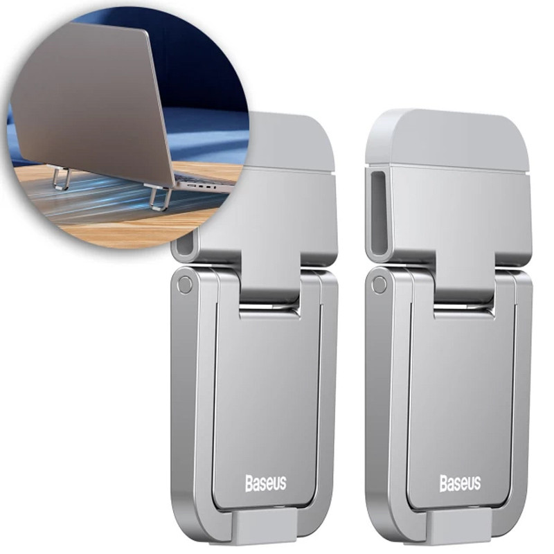 Фото Подставка для ноутбука Baseus Slim Laptop Kickstand (2шт) (LUZC00001) (Silver) на vchehle.ua