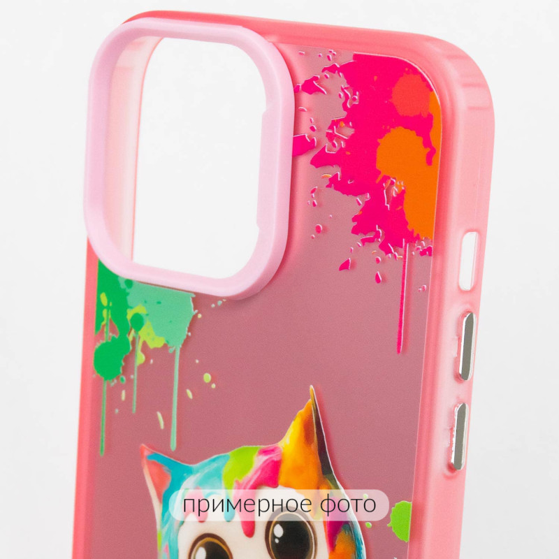 Купить TPU+PC чехол TakiTaki Graffiti magic glow для Xiaomi Redmi Note 10 / Note 10s (Colorful cat / Pink) на vchehle.ua