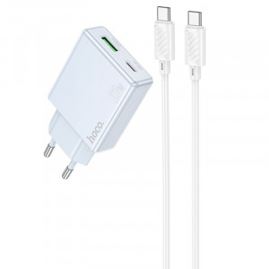 СЗУ Hoco C142A Direct PD20W+QC3.0 (1USB-A/1C) + кабель Type-C to Type-C