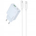 СЗУ Hoco C142A Direct PD20W+QC3.0 (1USB-A/1C) + кабель Type-C to Type-C (Blue)
