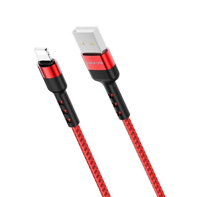 Фото Дата кабель Borofone BX34 Advantage USB to Lightning (1m) (Красный) на vchehle.ua