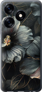 Чохол Чорні квіти на Tecno Spark 10