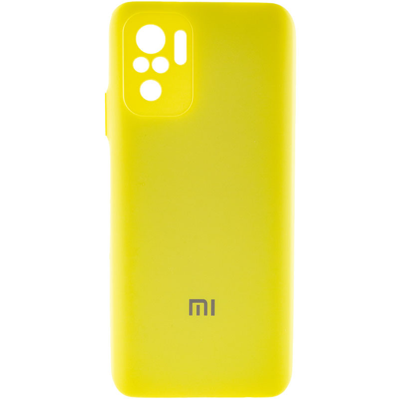 Чехол Silicone Cover Full Camera (AA) для Xiaomi Redmi Note 10 / Note 10s (Желтый / Bright Yellow)