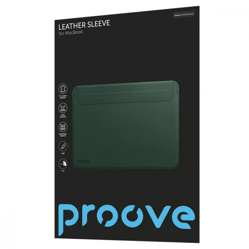 Фото Чехол Proove Leather Sleeve Macbook 13''/13.3''/13.6''/14.2'' (Green) на vchehle.ua