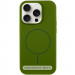 Чохол Silicone Case Full Protective (AA) NO LOGO with Magnetic Safe на Apple iPhone 15 (6.1") (Зелений / Dark Olive)