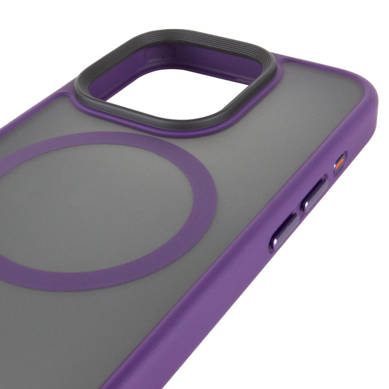 TPU+PC чехол Metal Buttons with Magnetic Safe для Apple iPhone 15 Pro Max (6.7") (Темно-фиолетовый) в магазине vchehle.ua