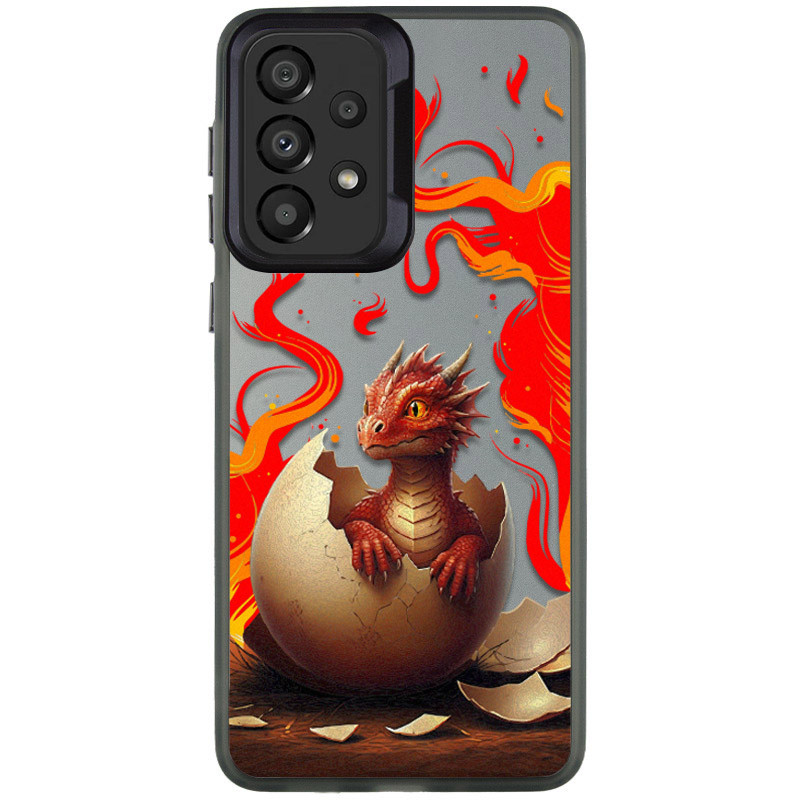 TPU+PC чохол TakiTaki Fantasy magic glow на Samsung Galaxy A73 5G (Fire dragon - Black)