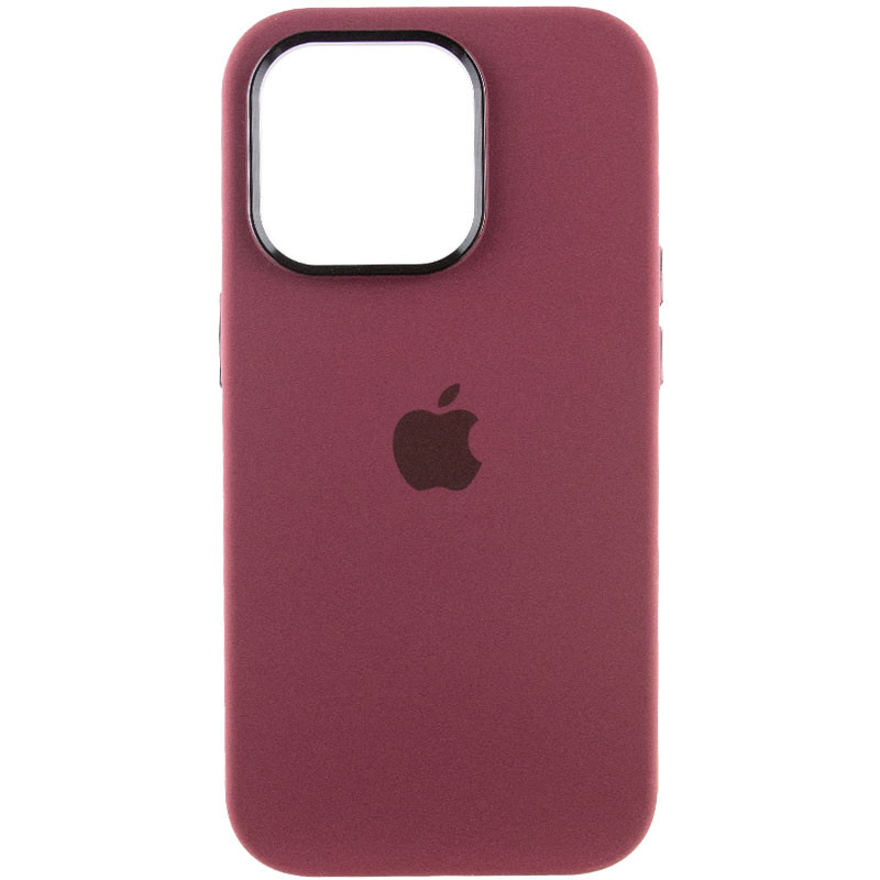 Фото Уценка Чехол Silicone Case Metal Buttons (AA) для Apple iPhone 14 Pro (6.1") (Эстетический дефект / Бордовый / Plum) на vchehle.ua