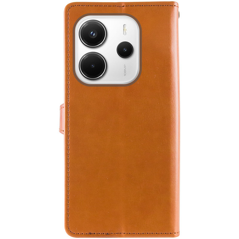 Фото Кожаный чехол-книжка GETMAN Gallant (PU) для Xiaomi Redmi Note 14 4G (Europe version) (Коричневый) в магазине vchehle.ua