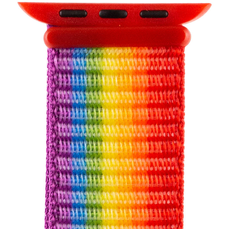 Фото Ремешок Nylon для Apple Watch 38/40/41/42mm(ser.10) (Разноцветный / Rainbow) на vchehle.ua