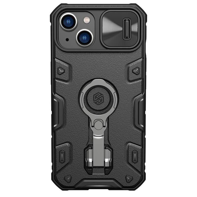 Фото TPU+PC чехол Nillkin CamShield Armor Pro no logo (шторка на камеру) для Apple iPhone 14 / 13 (6.1") (Черный) на vchehle.ua