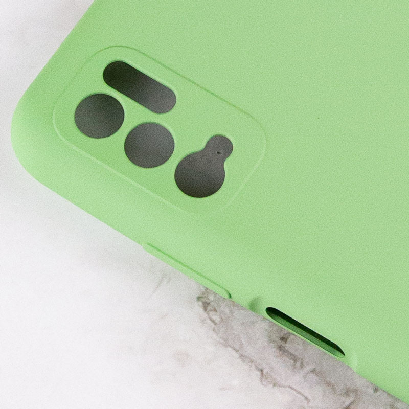 Купить Чехол Silicone Cover Full Camera (AA) для Xiaomi Redmi Note 10 5G / Poco M3 Pro (Мятный / Mint) на vchehle.ua