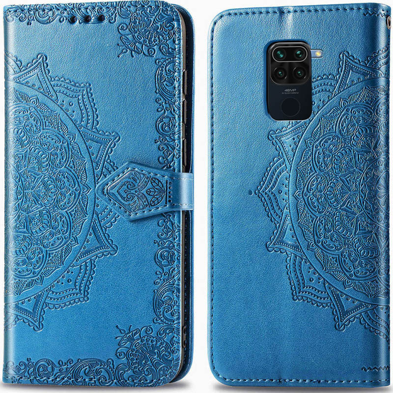 Фото Шкіряний чохол-книжка Art Case з візитницею на Xiaomi Redmi Note 9 / Redmi 10X (Синій) в маназині vchehle.ua