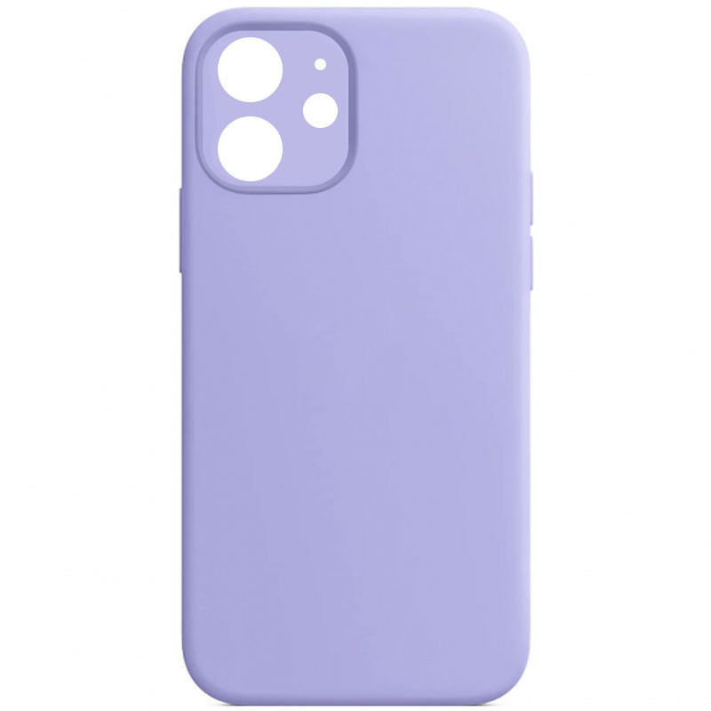 Чехол Silicone Case Full Camera Protective (AA) NO LOGO для Apple iPhone 12 (6.1") (Сиреневый / Lilac)