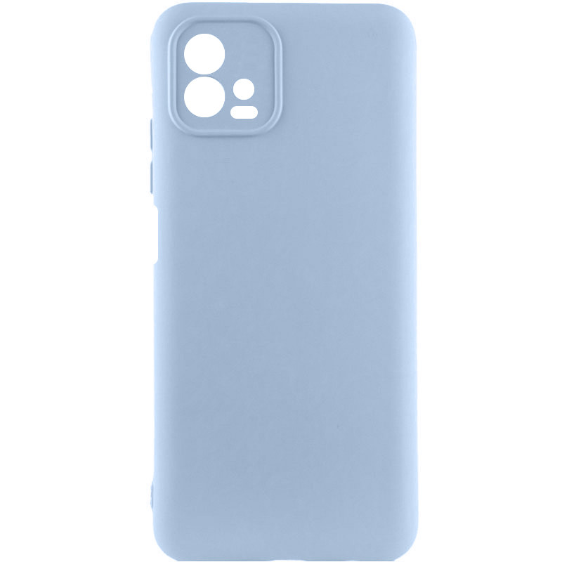 Чехол TPU GETMAN Liquid Silk Full Camera для Motorola Moto G72 (Голубой / Lilac Blue)