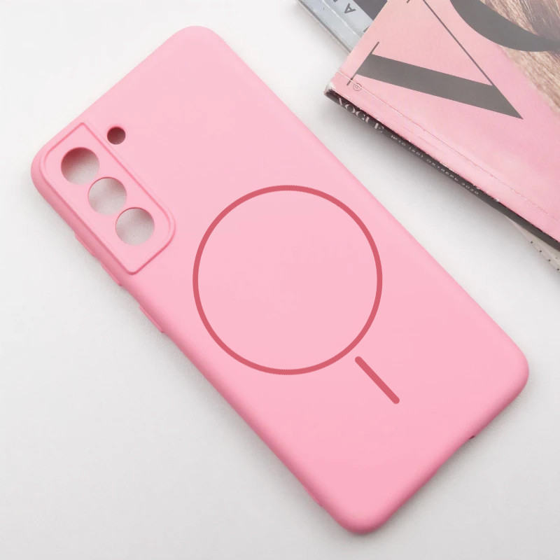 Фото Чехол Silicone Cover Lakshmi Full Camera (AA) with MagFit для Samsung Galaxy S21 FE (Розовый / Light pink) на vchehle.ua