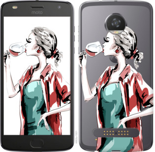 

Чехол Девушка с бокалом для Motorola Moto Z2 Play 841841
