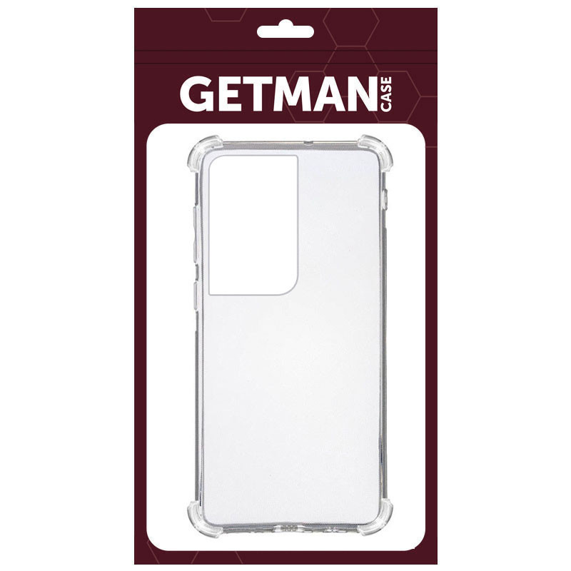 Фото TPU чехол GETMAN Ease logo усиленные углы для Samsung Galaxy S21 Ultra (Бесцветный (прозрачный)) на vchehle.ua